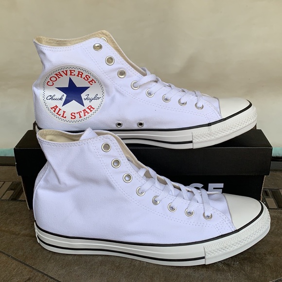 CONVERSE CTAS HI WHITE/WHITE/BLACK MENS - Picture 4 of 16